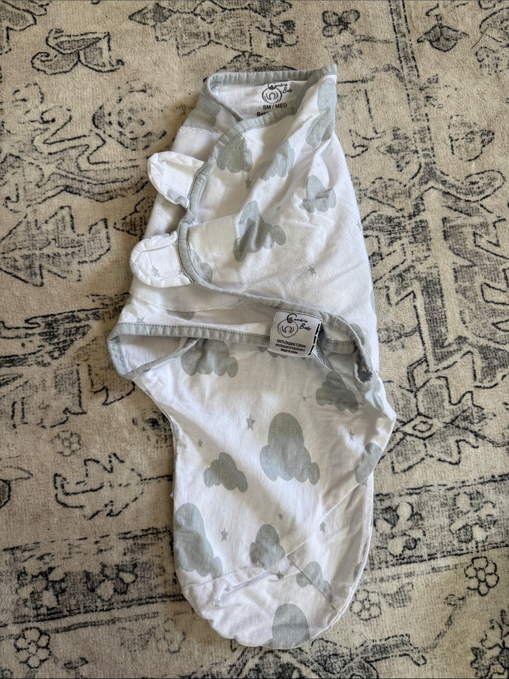 SwaddleMe Grey Cloud Print Sleep Sack Swaddle